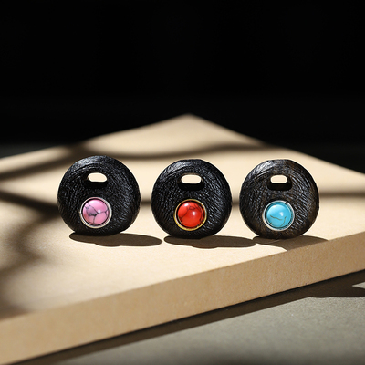 沉香木无相镶嵌钱袋diy配件