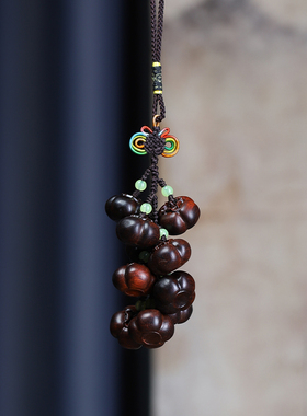 创意紫檀木柿柿如意多子多福挂件