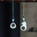 夜光雕刻福袋手机挂件汽车钥匙扣挂链女创意猫爪转盘文玩挂饰