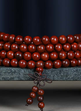 小叶红檀木佛珠手串文玩饰品批发