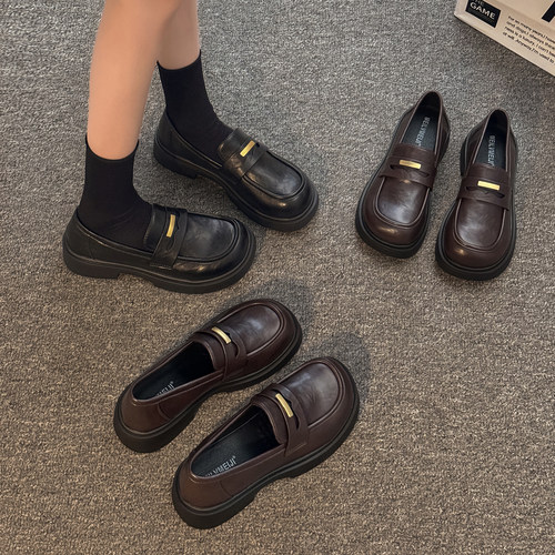 贾不假乐福鞋女2026新款秋季英伦