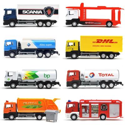 马珂垯1:64合金玩具卡车模型斯堪尼亚曼恩工程车搅拌消防车货柜车