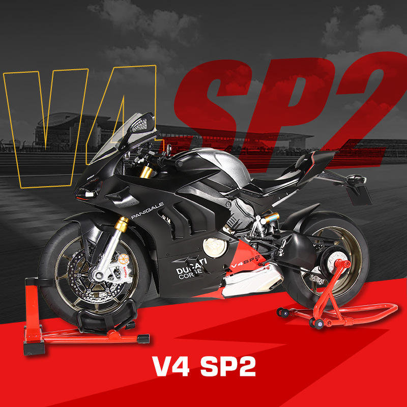新款量大从优M6-8礼盒1/6仿真儿童声光滑行合金V4S摩托车模型玩具