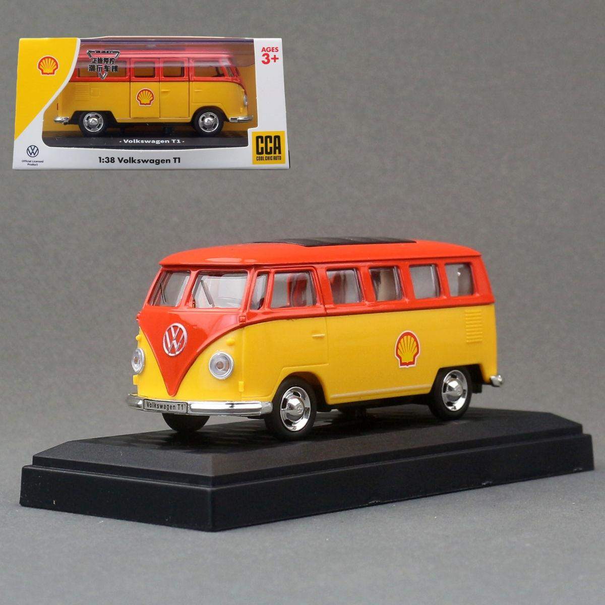 新款 CCA1:38合金车模大众T1壳牌面包车巴士儿童玩具开门,模玩/动漫/周边/娃圈三坑/桌游,火车/摩托/汽车模型,淘宝优惠券,粉丝福利购,淘宝优惠卷