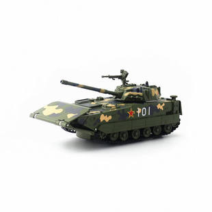 新款 嘉业合金汽车模型儿童玩具海陆主站装甲坦克军事声光礼盒装