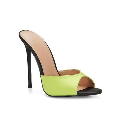 欧美时装凉鞋 拼色细跟大码女鞋外贸women sandals heels橡胶