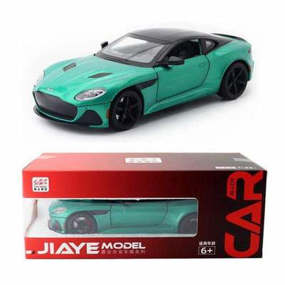 新款 嘉业1:22合金车仿真阿斯顿马丁DBS超跑玩具模型声光4开门