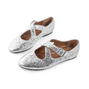 欧美外贸大码大圆头金属风格马丽珍平底舒适单鞋女浅口单鞋纯色