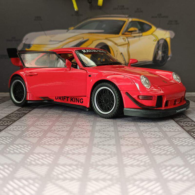 新款 嘉业仿真RWB993合金车模摆件声光超跑礼物儿童玩具车