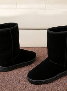 东北雪地靴百搭冬季韩版时尚中筒男大码44码靴保暖棉鞋加绒加厚