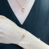 水冰月C字母项链手链套装 925银镀18K女轻奢小众设计高级感锁骨链