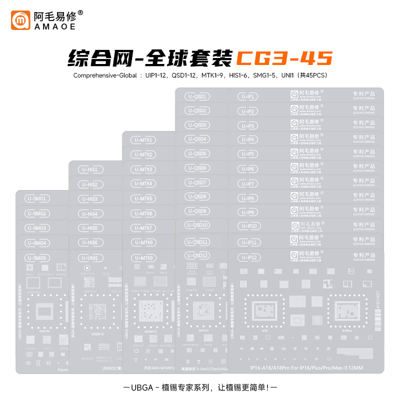 阿毛UBGA植锡专家系列钢网CPU网
