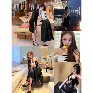 alai 皮质适合春夏 鱼鳞针织抹胸 ef皮裙 林悠2w