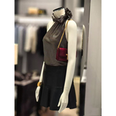 ordd奢华高贵千金感显白波点上衣亮面黑皮裙一套 tomf 林悠