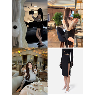 定制 针织上衣 超显白定染灰白高领建筑结构长袖 alai 林悠