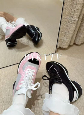 Annie Nie 上脚自带时髦感~26s新款熊猫拼色高跟厚底休闲运动鞋