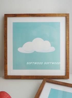 「softwood」cute cloud 云朵ins多款装饰画挂画实木框30简约儿童