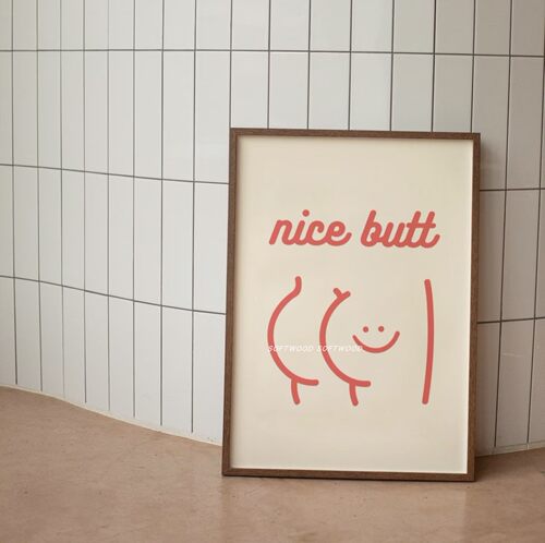 「softwood」好PP nice butt 实木画框木框挂画长方形 现代装饰画