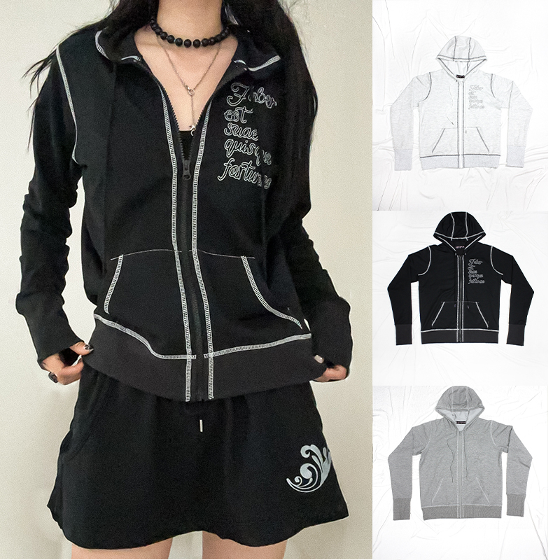 韩版明线宽松休闲连帽卫衣