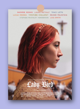 Lady Bird伯德小姐女性电影海报咖啡店防水哑光装饰画照片墙定制