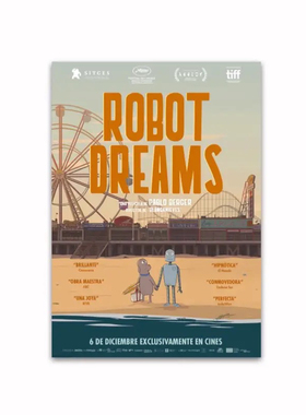 机器人之梦Robot Dreams电影海报周边宿舍卧室客厅防水装饰画定制