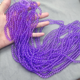 水晶紫玻璃烤漆珠12整条 图片全部的量