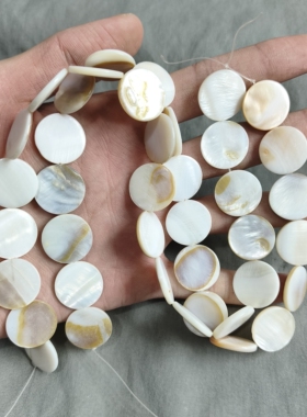 s193    2条19mm贝壳扁珠