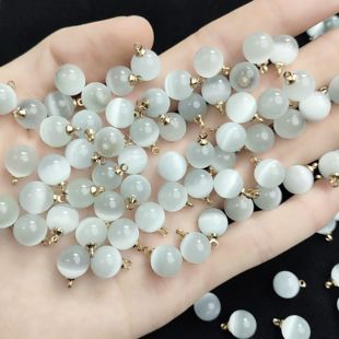 210卡10猫眼珠子吊坠40颗 DIY耳坠吊坠饰品