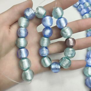 9331卡16银箔琉璃珠随机一条