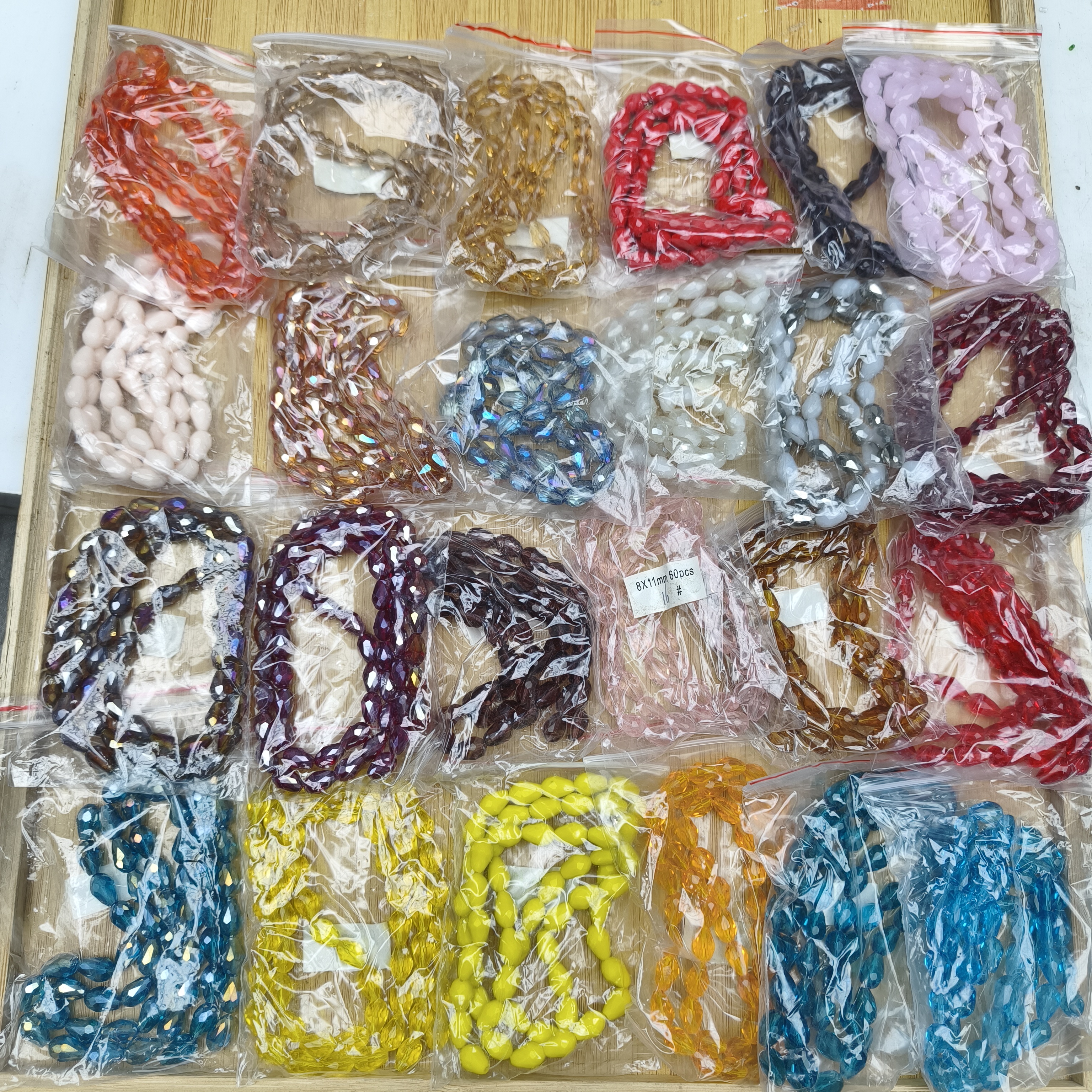 m594 8x11mm全新整包整条水滴水晶随机5包