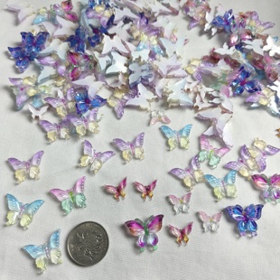 m603 200个亚克力七彩蝴蝶半斤 半斤约150