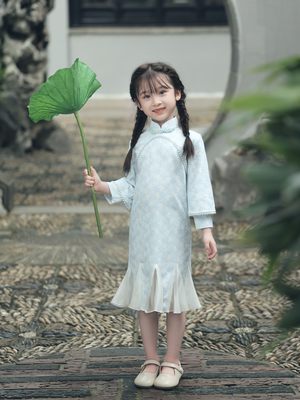 女童旗袍洋气2023新款秋季中国风小女孩儿童改良连衣裙新中式童装