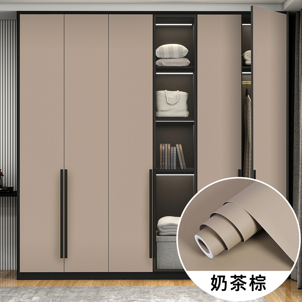 加厚肤感衣柜贴纸厨房柜子柜门改色家具桌面翻新贴膜防水自粘墙纸