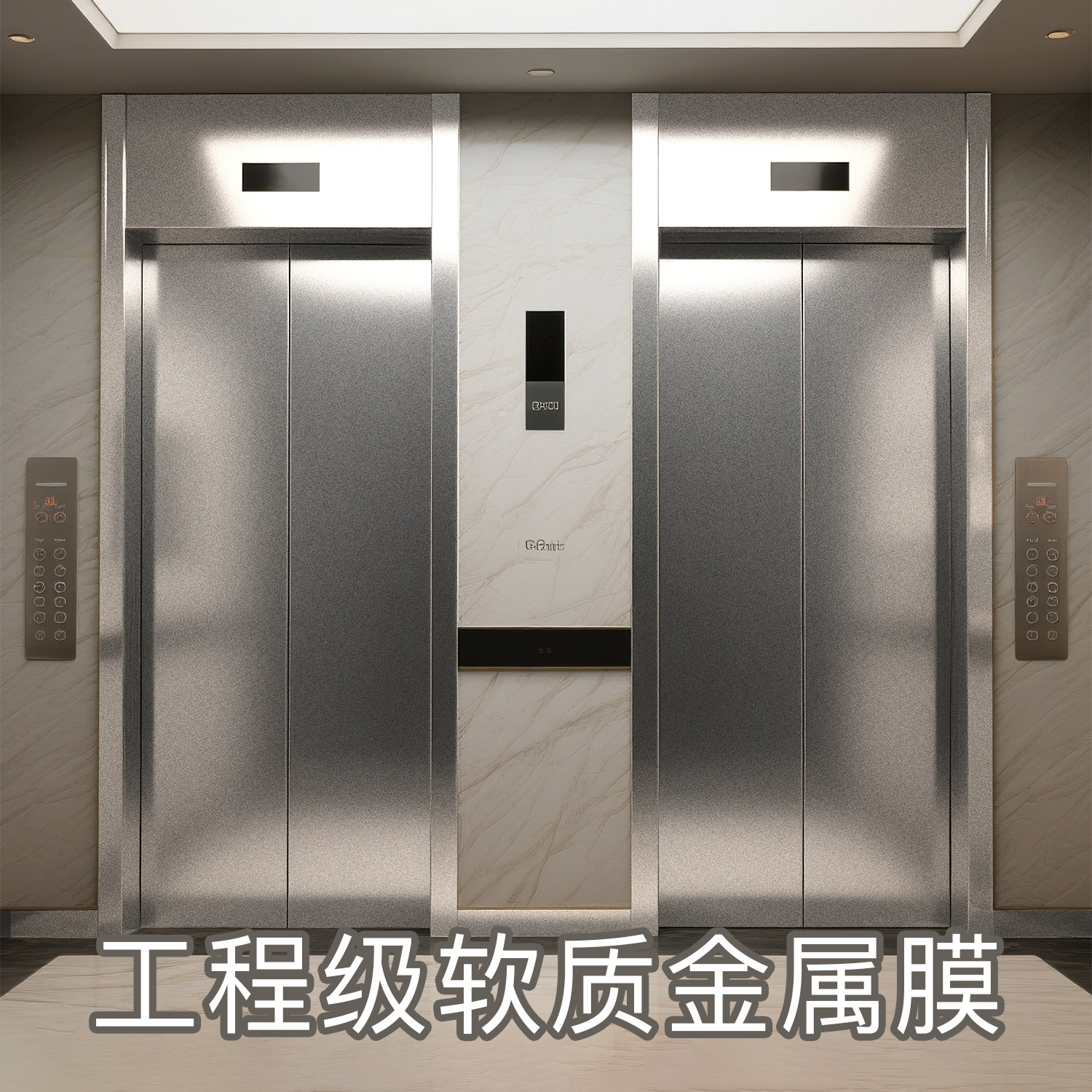 加厚金属膜电梯门贴纸高级感自粘