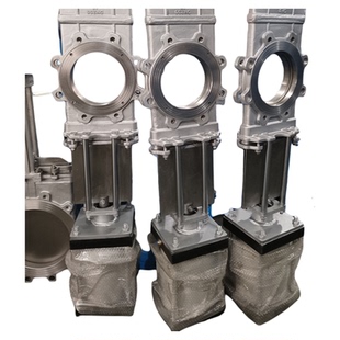 Z673H不锈钢气动穿透式插板阀刀阀气动法兰浆液阀插板阀DN100 200