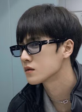 李昀锐同款方框墨镜男痞帅斯文浅蓝色百搭高级感太阳眼镜女潮时尚