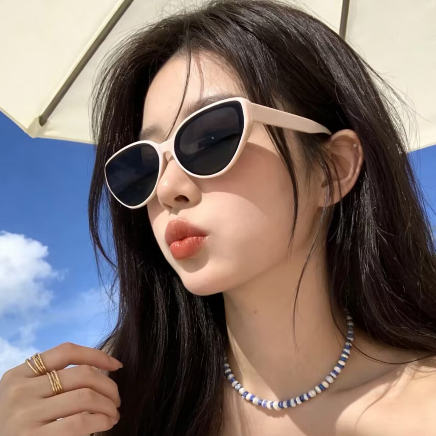 偏光墨镜女士凹造型海边沙滩度假拍照防晒高级感太阳眼镜防紫外线