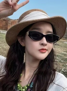 韩版复古猫眼偏光太阳镜女高级感防晒小脸春夏墨镜2026新款辣妹风