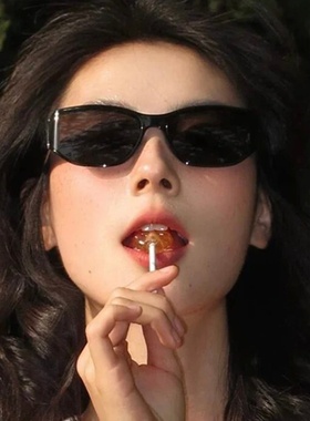 高级感曲面镜女黑框个性ins风猫眼墨镜防紫外线百搭太阳眼镜男潮