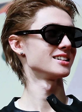 韩潮男Martin马丁同款墨镜复古黑色大框方显脸小痞帅风太阳眼镜女