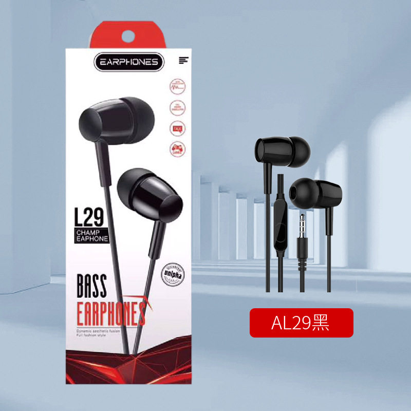 L29手机耳机 3.5MM earphone 普通带麦克风耳塞 工厂支持定制耳机
