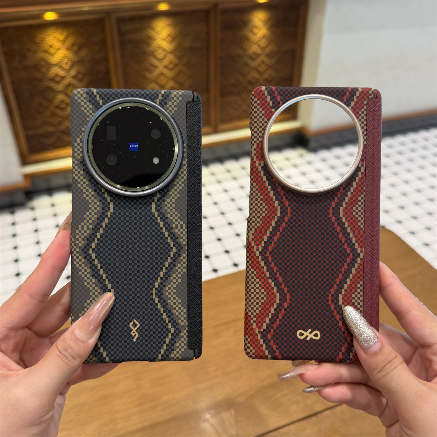 适用vivoxfold6/5手机壳超薄凯夫拉纹xfold3磁吸中轴全包保护壳xfold3pro带中轴高端vivo x fold3/6后盖外壳
