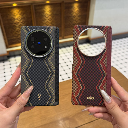 适用vivoxfold6/5手机壳超薄凯夫拉纹xfold3磁吸中轴全包保护壳xfold3pro带中轴高端vivo x fold3/6后盖外壳