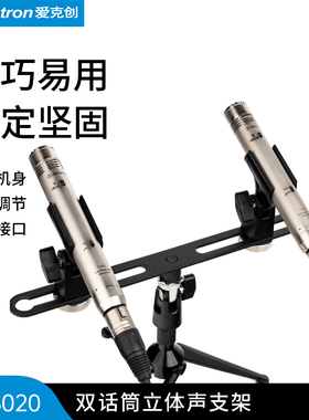 Alctron/爱克创MAS020双话筒支架 立体声录音双麦克风扁担支架