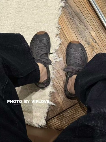 断码特惠VIPLOVE真皮德训鞋女2026春秋新款休闲鞋轻便内增高女鞋