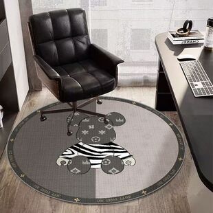 潮牌圆形地毯底垫电脑椅专用防滑地垫电竞房装饰布置转椅摇椅垫子