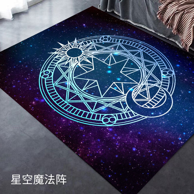 防滑隔音简约可水洗印花现代减震垫加厚家用电竞房卧室电脑椅地垫