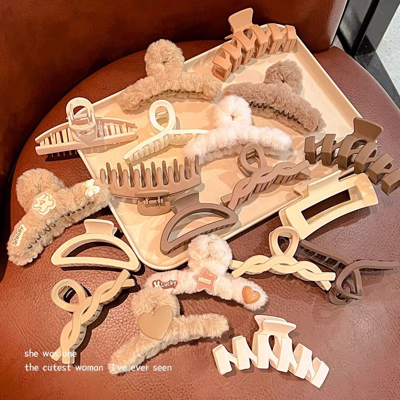 韩国东大门发夹新款毛绒卡