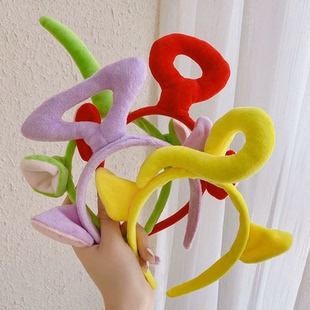 毛绒卡通经典天线宝宝洗脸发箍家头带装扮头箍搞笑古怪发带发饰