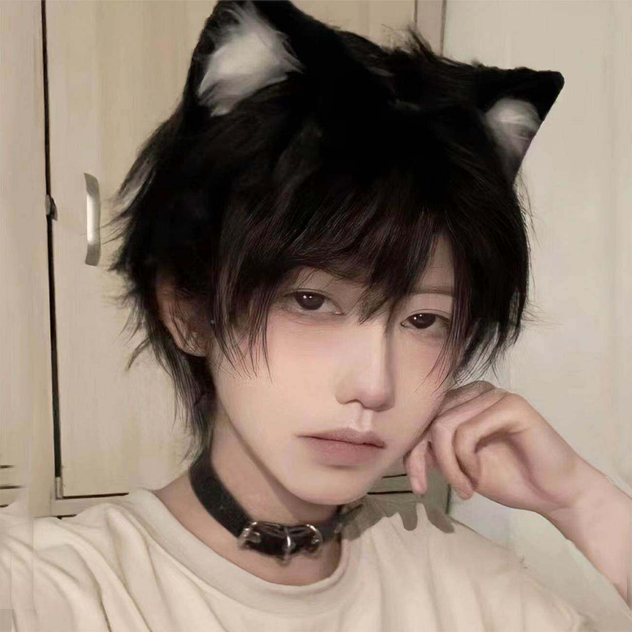 狼耳发箍女兽耳狐狸毛绒猫咪耳朵男生髪卡手作头饰狗狗cos配饰男